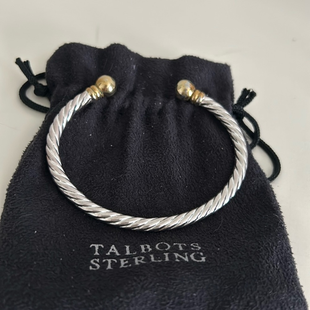 Talbots Sterling Silver Two-Tone Cuff Bracelet - image 2
